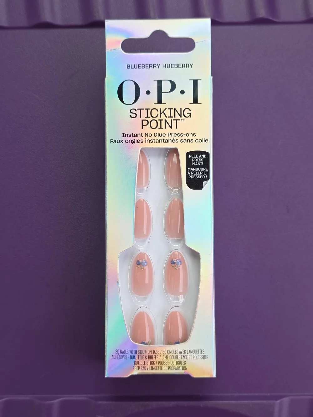OPI Sticking Point Press-On Nails - Blueberry Hueberry Pink Set